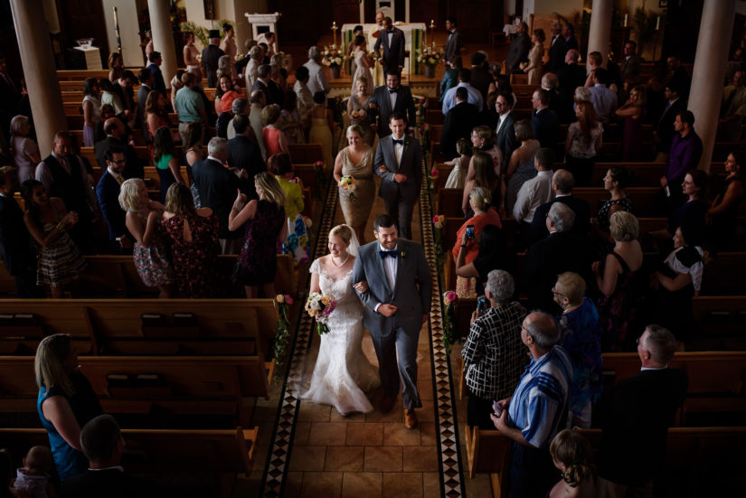 Burlington vermont wedding;Christ The King church wedding;Vermont wedding photographers;recessional