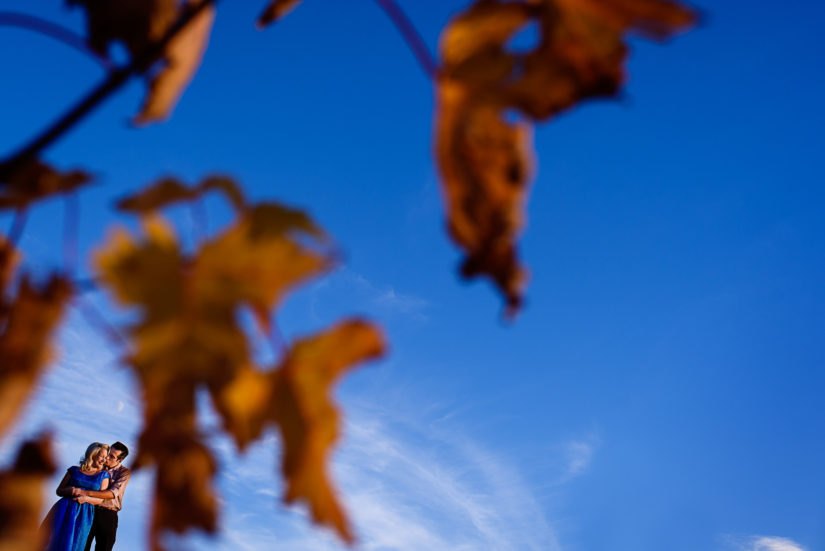 Blue Sky;Burlington;Fall Colors;Vermont Egagement Photos