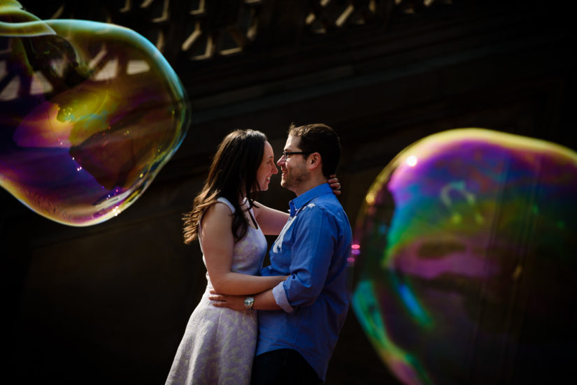 Bubbles;Central Park Engagement Photos;New York City