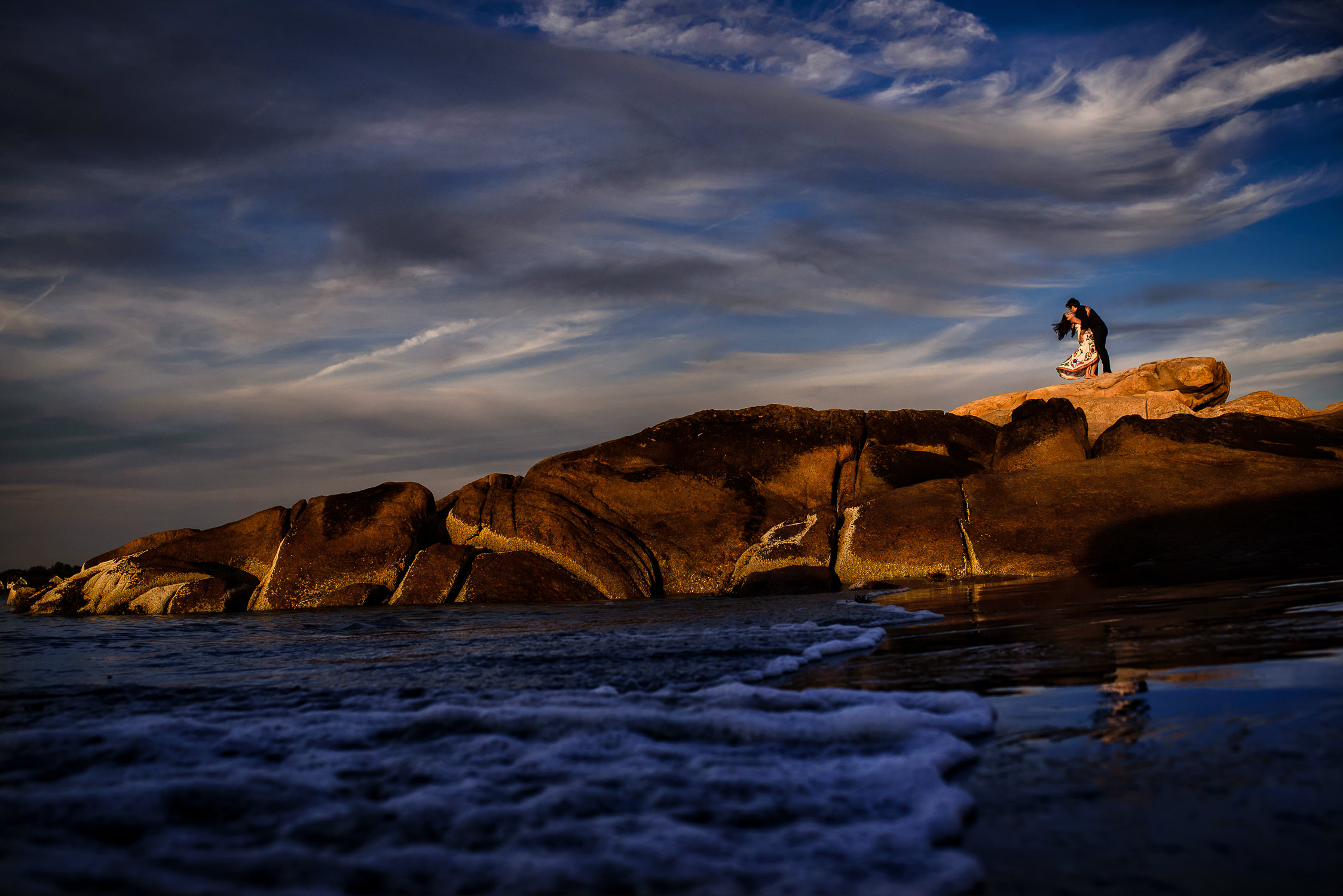 Beach;Massachusetts Engagement Photos;Ocean;Sunset;Wingaersheek Beach
